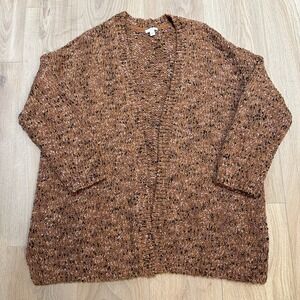 J.Jill Womens Utopia Mixed Textured Open Front Knit Multi Cardigan Sweater XL